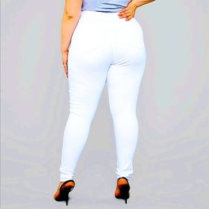 Fashion Nova Curve Classic High Waist Skinny Jeans- White